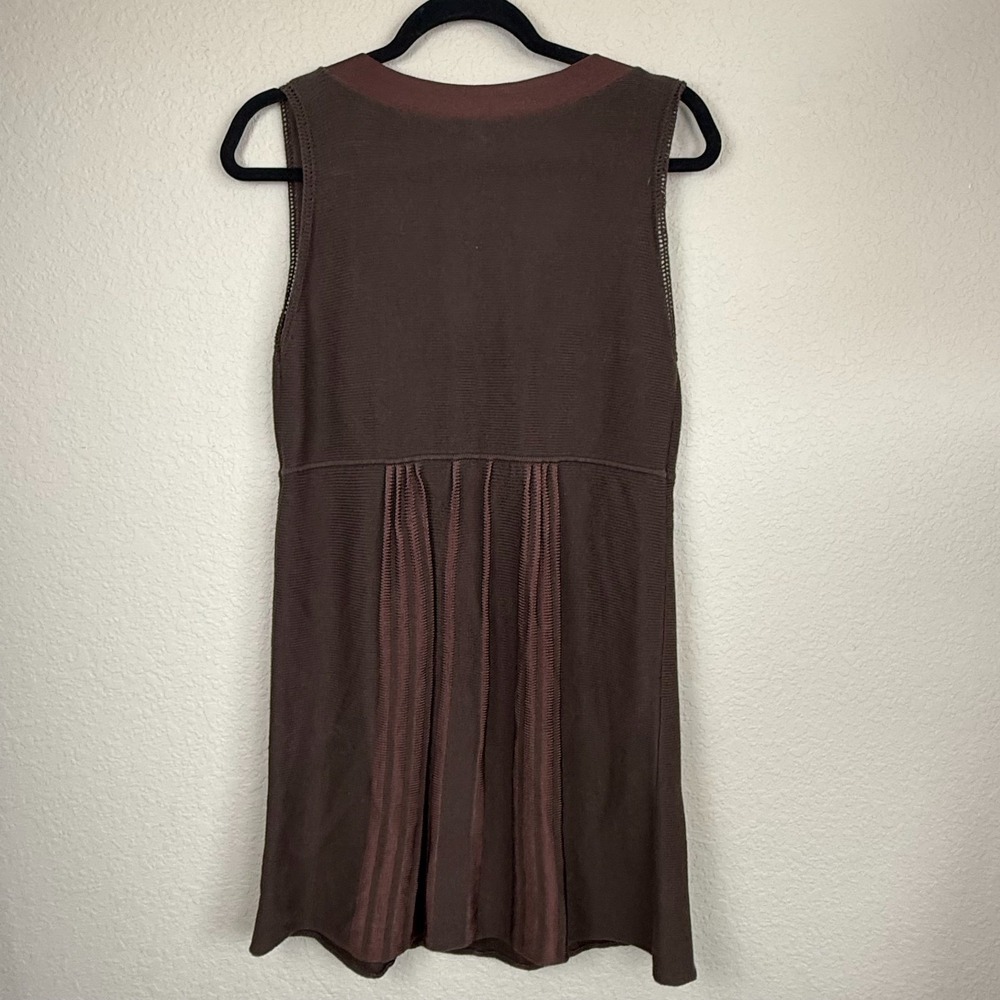 Nanette‎ Lepore NWT Brown Sweater Knit Dress Beaded Sleeveless Size M - Picture 7 of 7